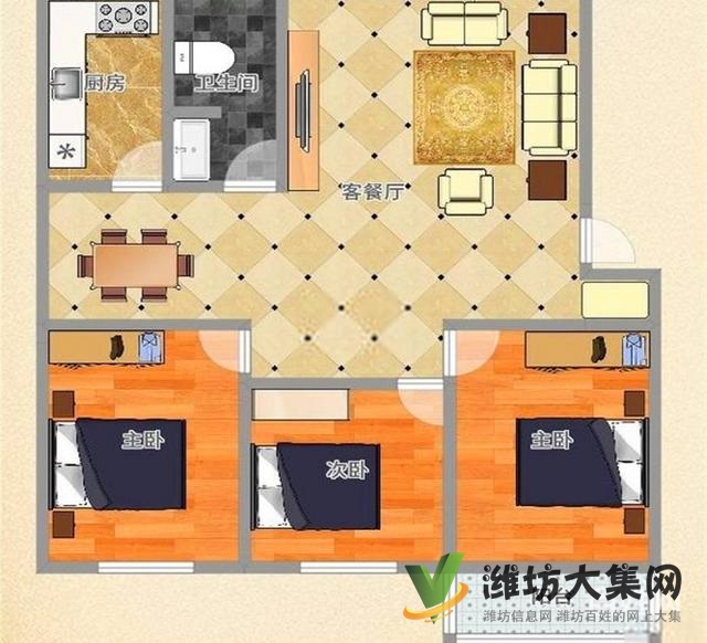 萬達(dá)近 114平方三友文錦苑精裝三室贈送外置閣樓