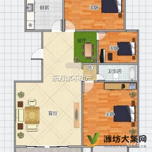 安全交易晨晟世紀城 奎文區虞河畔精裝3室