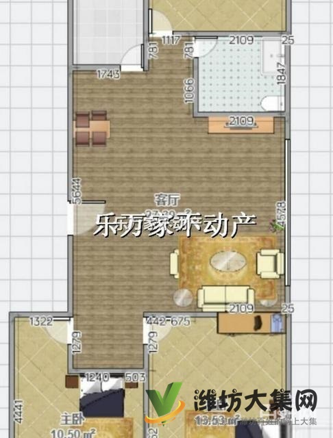 圣榮廣場西區電梯房115平三室兩廳客廳帶大飄窗 帶