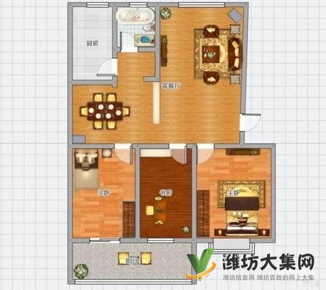 櫻園西區(qū)多層三樓104平米三室朝陽(yáng)新裝修無稅