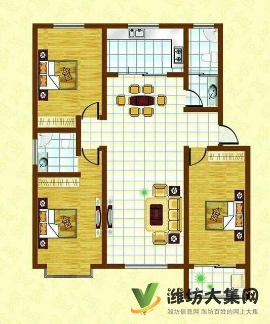 濱河花園大平層4室 近雙語學(xué)校 西臨海岳新區(qū)無稅