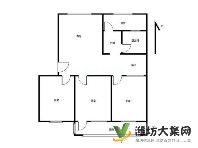 勝利街北海花園多層1樓,120平三室朝陽無稅 市府