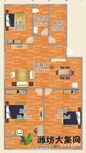 美林御苑三室裝修未入住送車位儲藏室僅售105萬