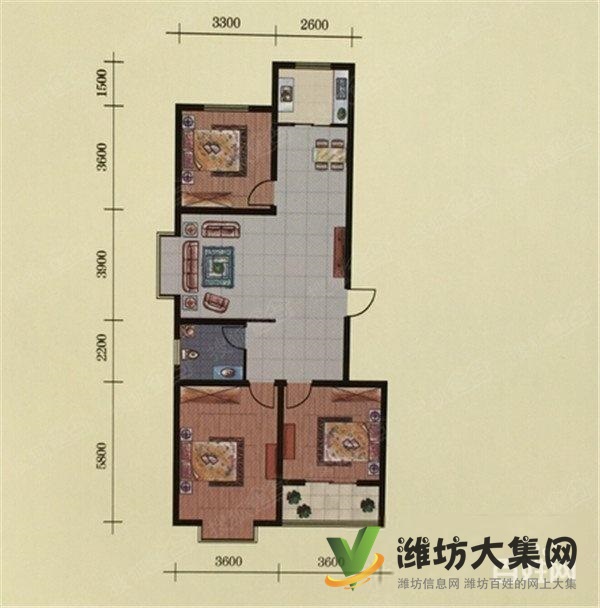 通亭街 大型小區(qū) 海王花園 精裝三室 全明戶型 送家具家電