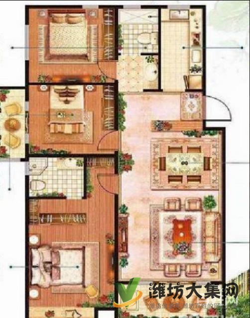 東風街永安路小學近132平客廳朝陽大三室 供暖無稅