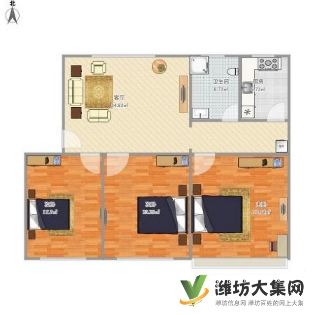 市北區(qū)低首付,領(lǐng)世新城,128平,簡裝三室,售35