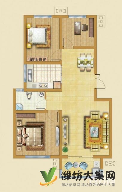 市北區(qū)首付低,沒(méi)錢也能買套小三室,36.8萬(wàn),搶到