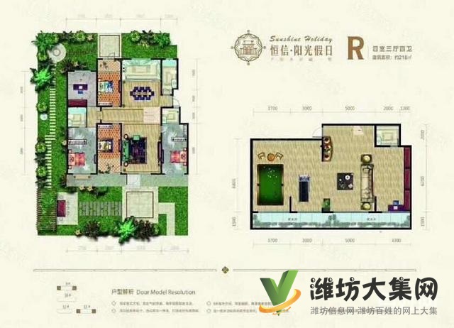 萬(wàn)達(dá)近陽(yáng)光假日白浪河畔 四層墅質(zhì)洋房一樓帶院送負(fù)一